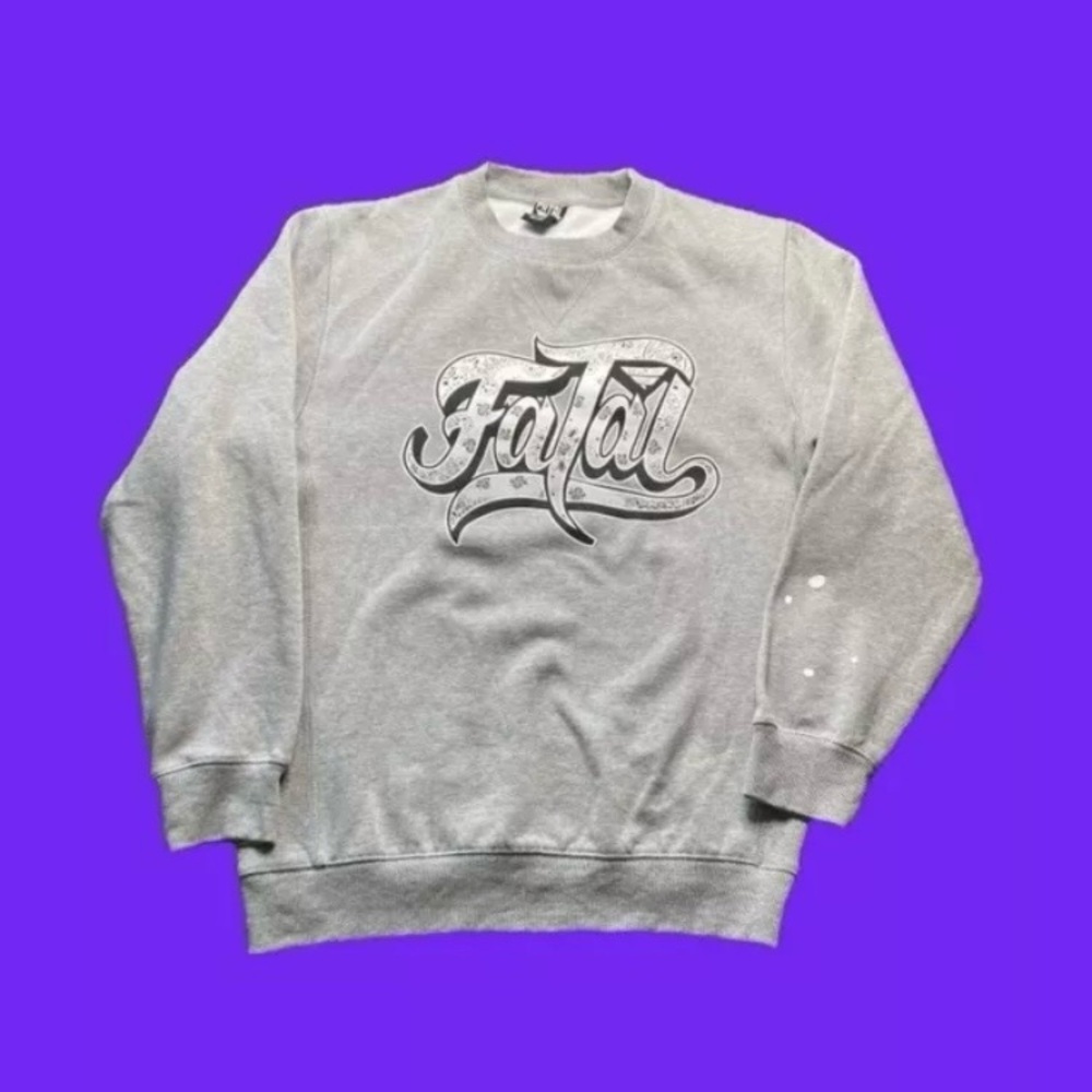 ☀️ Fatal Clothing Co Pull Over Crew Neck Sweater Mens Size M Gray